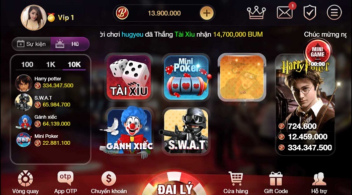 Bum club nơi mang đến game bài đổi thưởng quốc tế 5*