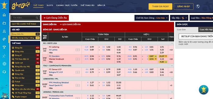 HappiStar đam mê cá cược thể thao rút ngay tiền tươi