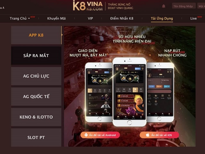 Tải K8 trải nghiệm cá cược thể thao đầy đủ apk ios 