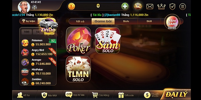 Game bài đổi thưởng zindo club giải trí nhận ngay tiền mặt