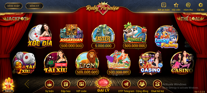 Giao diện chính của Ruby Club