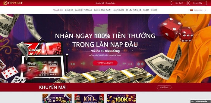 Tham gia Game Oppabet với trận cược rút tiền mặt sòng phẳng