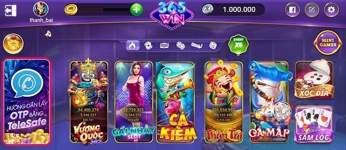 Giao diện game bắt mắt của W365